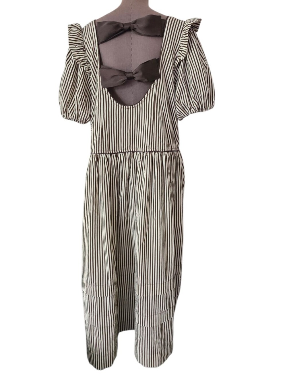Free People Collier Cord Midi Dress – Brown Stripe Size Large - Picture 8 of 15